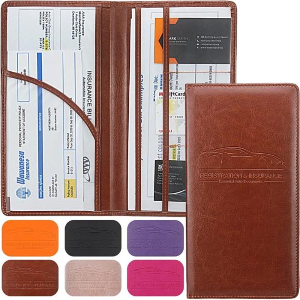 Premium Car Registration & Insurance Card Holder with Magnetic Shut